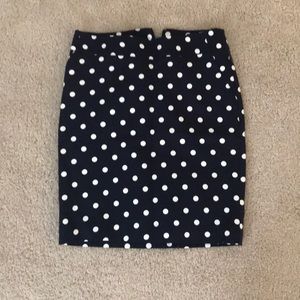 Navy Polka Dot Pencil Skirt | NWOT | Size 2